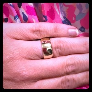 14k gold wide band ring size 6